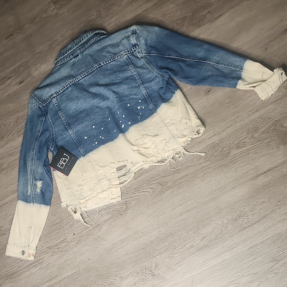 Blue and Cream Denim Jacket NWT - Picture 6 of 6
